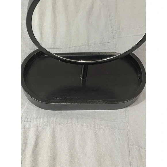 NEW Walt Disney Parks Wooden Minnie Mouse Head Shaped Mirror & Trinket Holder